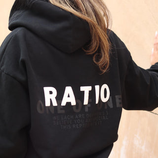 RATIO One of One Embroidered Hoodie - Jet Black
