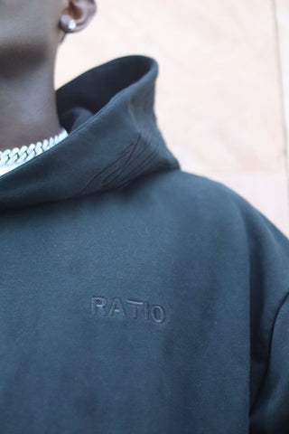 RATIO One of One Embroidered Hoodie - Jet Black